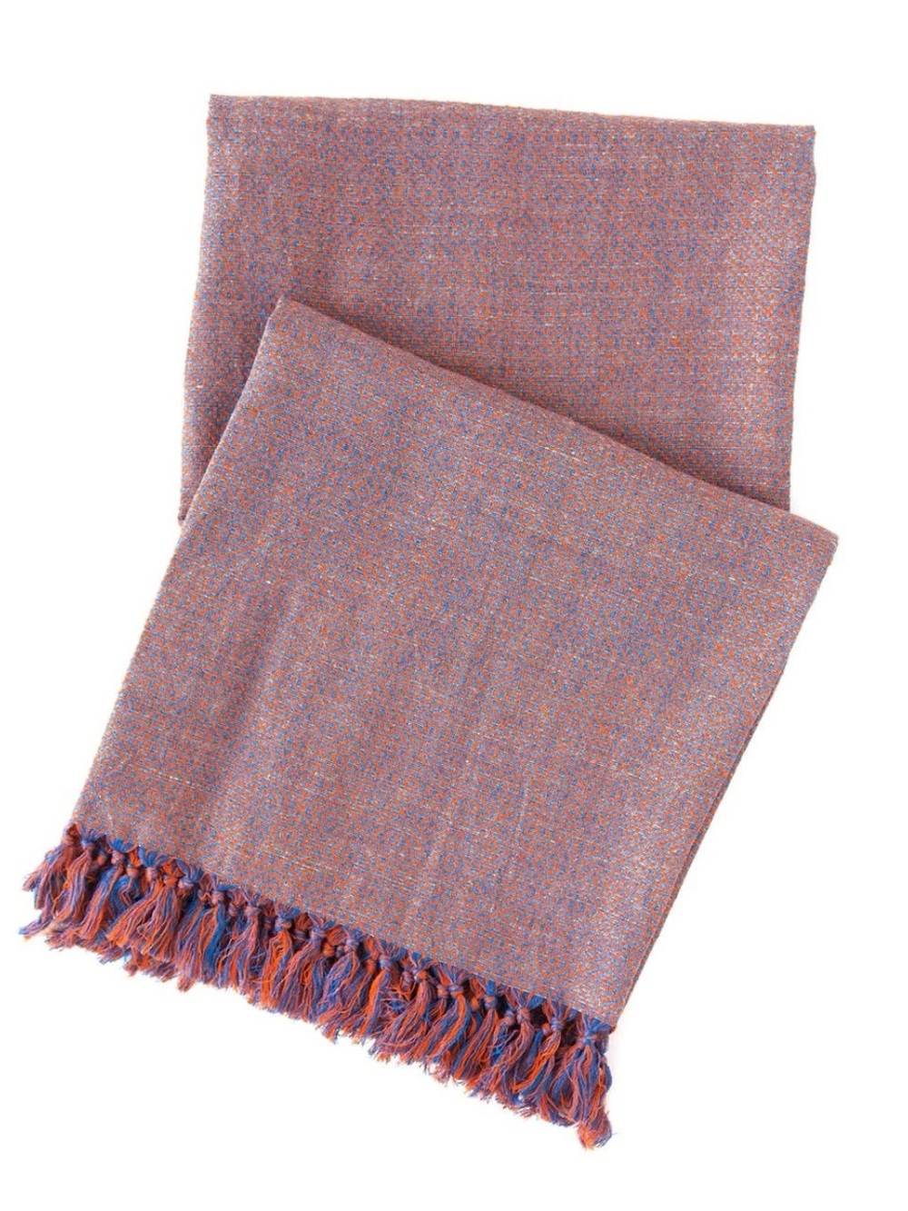 Pine Cone Hill Spice Diamond Linen Fringe Throw Blanket NIP